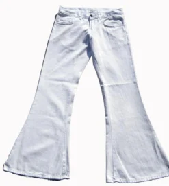 'Big City Flares' - White Seventies Denim Flares