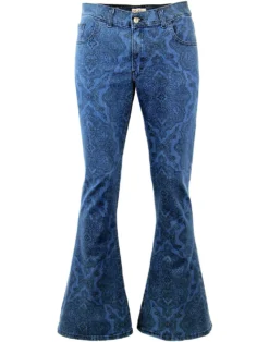 Paisley Rave 70s Denim Bellbottoms