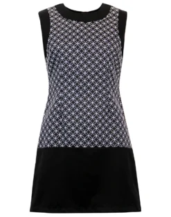 Hepburn Floral Op Art Mini Dress