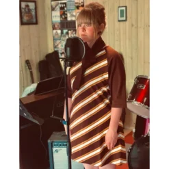 Cilla 60s Mod Stripe Dress W/ Scarf