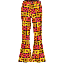 Belle 1970s Retro Flower Flares (P)