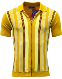 Capitol Mod Zip Through Stripe Polo