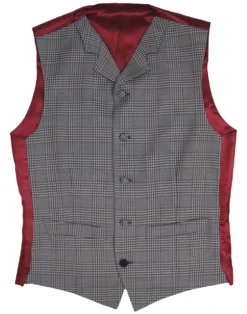 Mod POW Check Lapel Waistcoat GREY