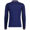 Apollo Mod Grid Check Big Collar Zip Polo Cardigan In Navy