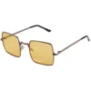 Harrison 60s Square Sunglasses - Silver Frame With Yellow Lenses