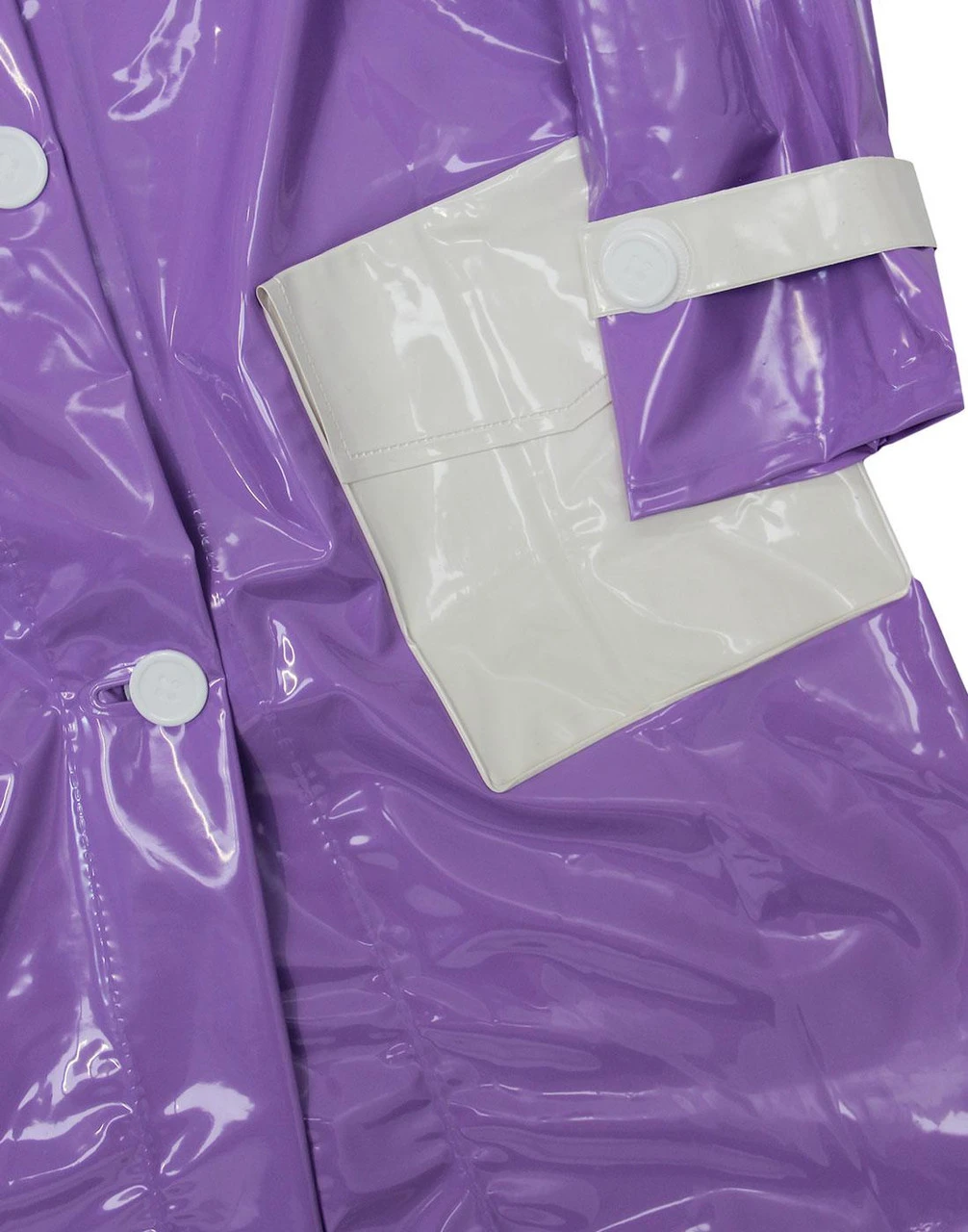 Robin Mod 2 Tone PVC Raincoat (W/B) - Image 19