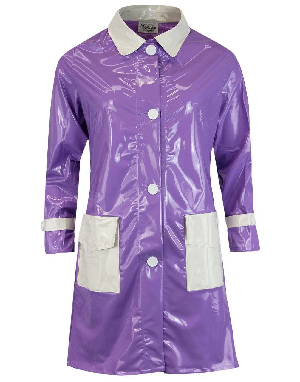 Robin Mod 2 Tone PVC Raincoat (W/B) - Image 9