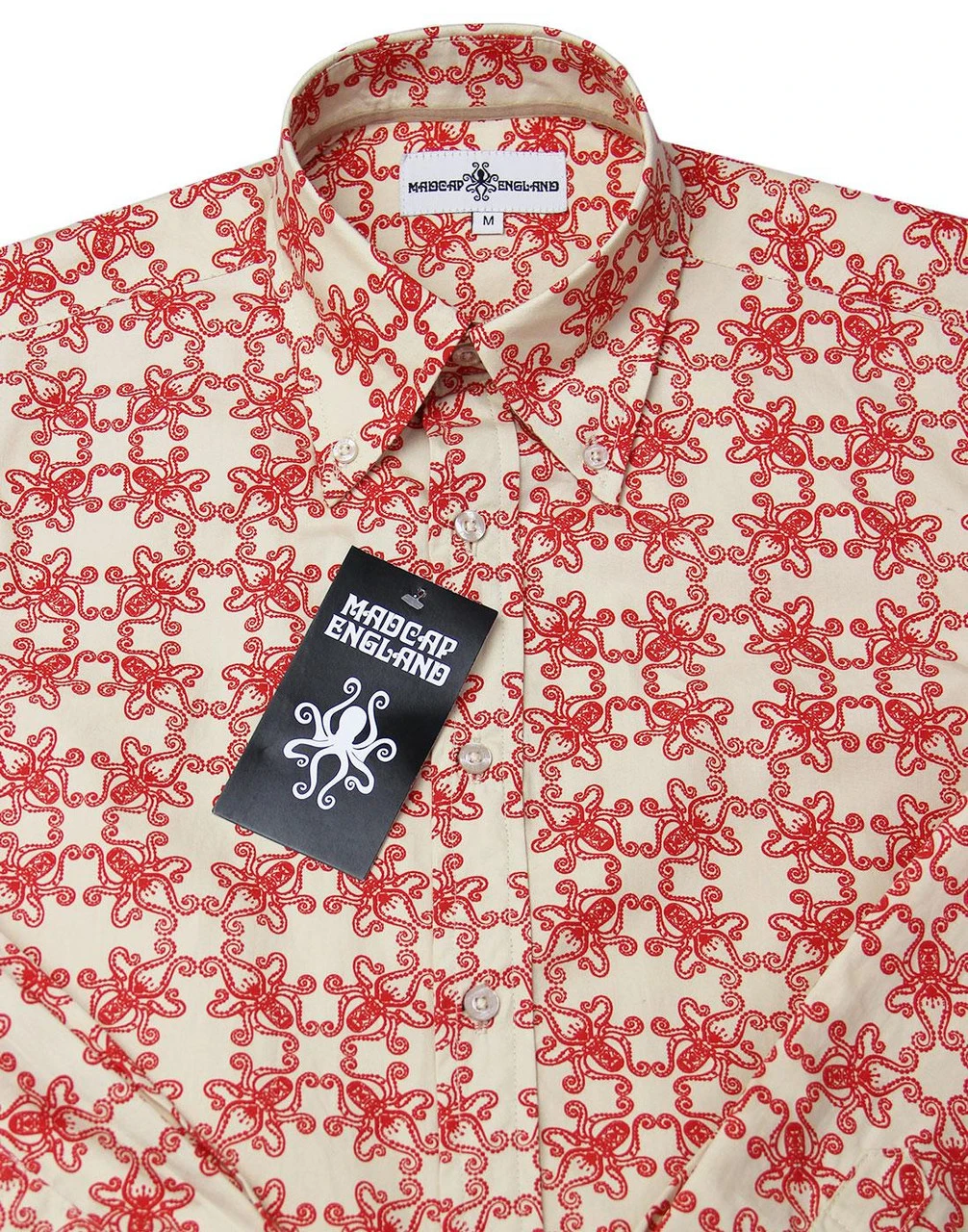 Octopus Ride Retro 1960s Shirt RED - Image 3