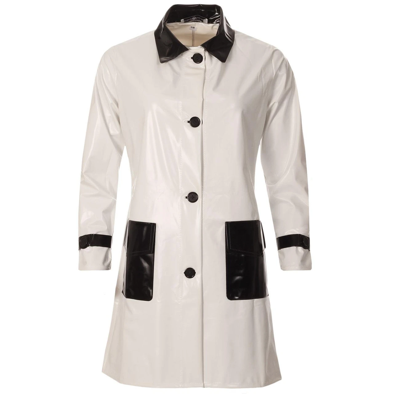 Robin Mod 2 Tone PVC Raincoat (W/B) - Image 12