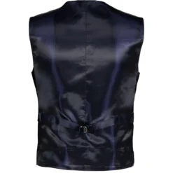 Mod 5 Button High Fasten V-neck Suit Waistcoat In Navy