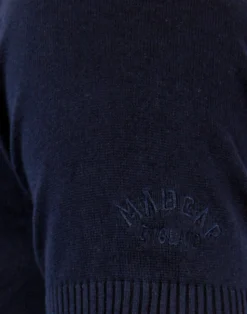 Aftermath 60s Mod Stripe Knit Polo (Navy)